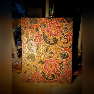 Floral Lace Painting On 14"X 11" Canvas